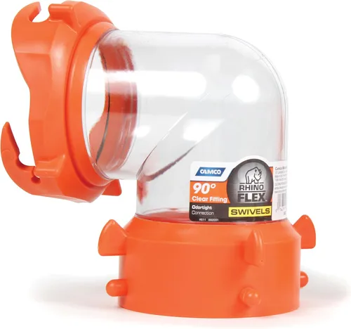 Camco RhinoFLEX Tubo desagüe extensible, 90 grados, Transparente