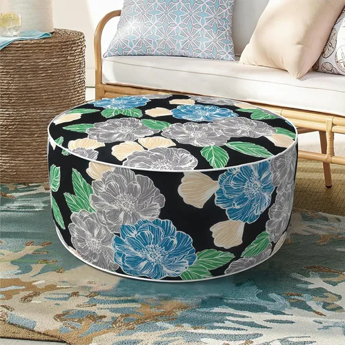 Miniatura 24 de DYTXIII Taburete otomano inflable de 21 pulgadas de diámetro x 9 pulgadas de alto, para uso en exteriores e interiores, taburete repelente al agua