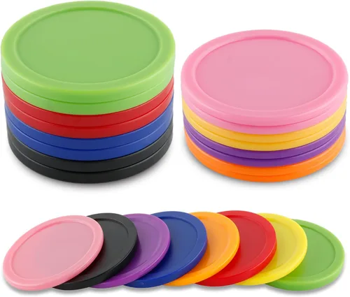 Miniatura 3 de BQSPT - 16 discos de hockey aéreo de 2.5 pulgadas y 2.520 in de repuesto, discos de hockey de aire para mesas de juego, accesorios