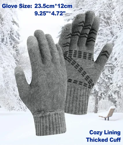 Miniatura 10 de FZ FANTASTIC ZONE Guantes de invierno para hombre, cálidos, térmicos, suaves, de lana, para pantalla táctil, para mujer