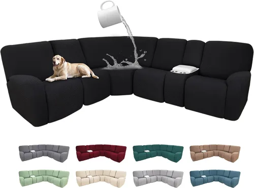 Miniatura 44 de Fundas de sofá reclinable seccional 100% impermeables para sofá reclinable en forma de L, funda de sofá modular de esquina en forma de L, fundas