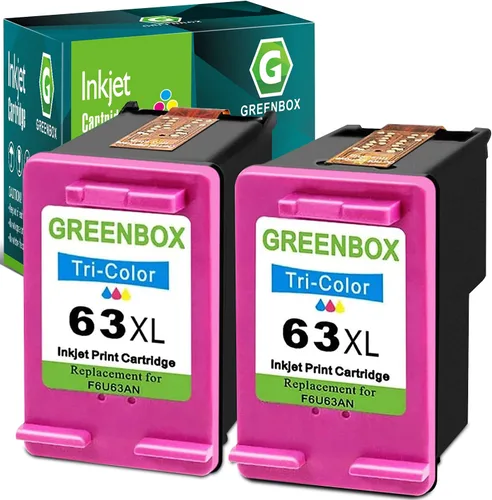 GREENBOX 63XL - Cartuchos de tinta de color de repuesto para HP 63XL 63 XL para Envy 4512 4516 4520 4523 Officejet 4650 3830 5220 5232 Deskjet 1110