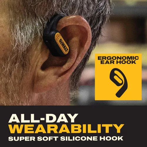 Miniatura 5 de DEWALT Altavoz portátil y auriculares de oído abierto de alta resistencia, juego de trabajo inalámbrico, resistente al agua, batería larga, llamadas