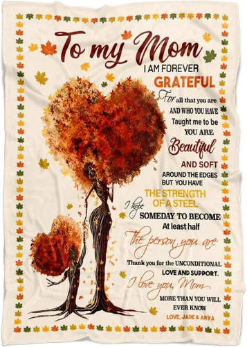 Miniatura 6 de Manta personalizada para mamá de hija e hijo, manta personalizada para el día de la madre con nombres de los niños, manta con texto en inglés «To My