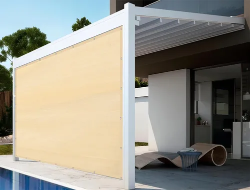 Miniatura 6 de Shatex - Toldo de tela con oscurecimiento del 90% de 1,83 m x 3,05 m con ojales para cubierta de pérgola y dosel, color trigo, 12 bolas elásticas