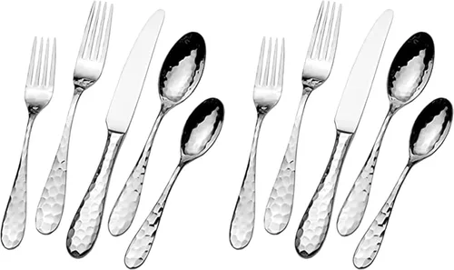 Miniatura 5 de Mikasa Harmony - Juego de cubiertos de 45 piezas, acero inoxidable 18/10 para 8, incluye tenedores, cuchillos, cucharas y juego de utensilios