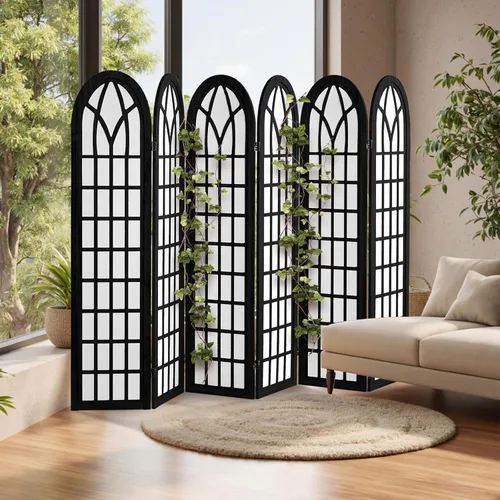 Miniatura 7 de Divisor de habitación japonés de 6 paneles, 94.5 pulgadas de ancho x 66.9 pulgadas de alto, pantalla de privacidad plegable estilo Shoji, divisor