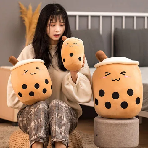 Miniatura 3 de VHYHCY - Lindo cojín de peluche Boba, peluche en forma de taza de té con burbujas, almohada de peluche en forma de taza de té con leche, cojín