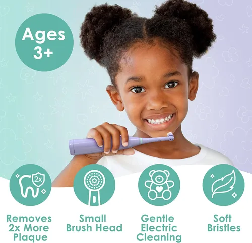 Miniatura 2 de Brusheez Juego de Cepillo de Dientes Eléctrico para Niños - Seguro y Eficaz para Edades de 3+ - Probado y Aprobado por Padres con Cerdas Suaves, 2