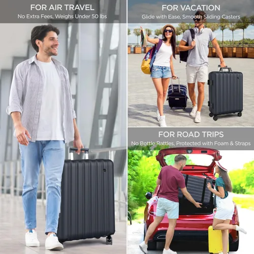 Miniatura 6 de boldworks Maleta de Vino para Aviones 12 Botellas de Equipaje de Vino para Viajes en Avión con Cerradura Aprobada por TSA y Inserto Removible