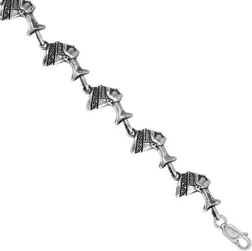 Miniatura 2 de Pulsera de plata esterlina con dije de reina egipcia Nefertiti, 7 pulgadas de largo, Metal