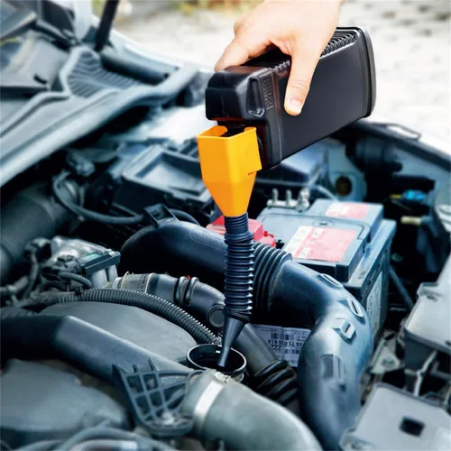 Miniatura 2 de Embudo de plástico retráctil para cambio de aceite para automóviles y motocicletas (A-Blue+White)