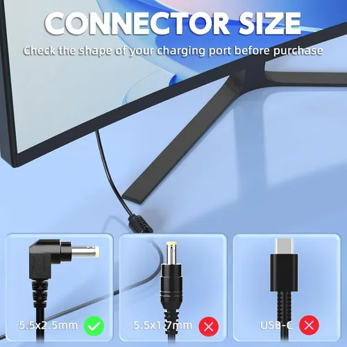 Miniatura 2 de Cable de alimentación de 90 W 19 V compatible con Westinghouse TV 24 32 40 42 46 pulgadas UW40TA2W UW40T8LW LED TV UW32SC1W UW32S3PW UW40TC1W