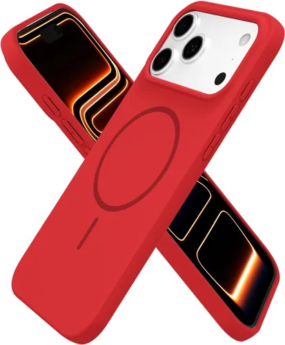 Miniatura 204 de oakxco Funda de silicona Mag Safe para iPhone 17 Pro Max, funda magnética delgada y fina compatible con carga inalámbrica MagSafe, bonita funda Negro
