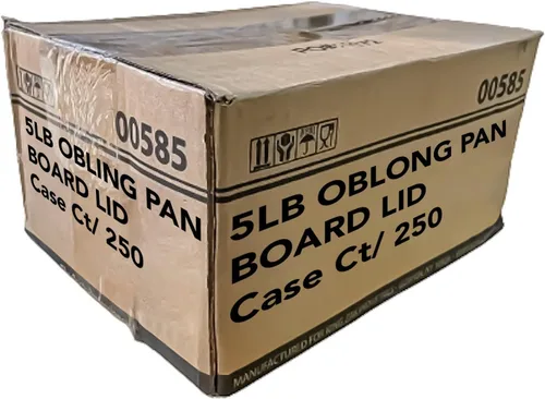 Rectangular Board Lid for 5 LB Aluminum Oblong Pan | Foil Laminated Underside for Heat Retention | Disposable Flat Covers for Catering Takeout Meal