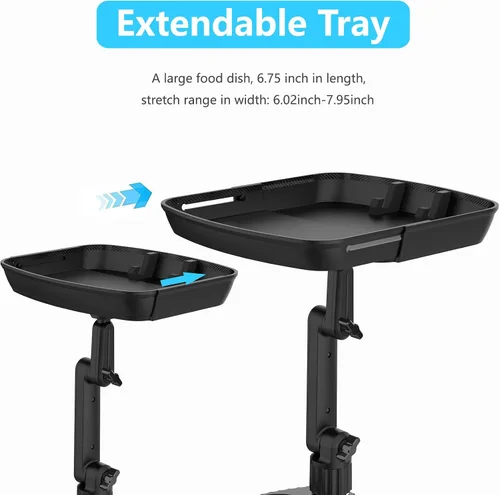 Miniatura 3 de Bandeja de portavasos más grande para automóvil, bandeja de alimentos para automóvil de 10 pulgadas con soporte para teléfono, soporte desmontable 3