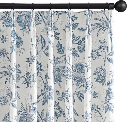 Miniatura 14 de jinchan Cortinas Opacas Florales para Dormitorio, 63 Pulgadas de Largo Cortinas Opacas con Estampado de Flores, Estilo Campo Francés con Pestañas