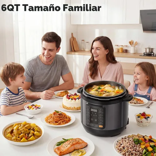 Miniatura 3 de DUMOS Olla a presión eléctrica 16 en 1, olla multicocción programable de 6 cuartos de galón con 12 ajustes preestablecidos de un solo toque, yogur