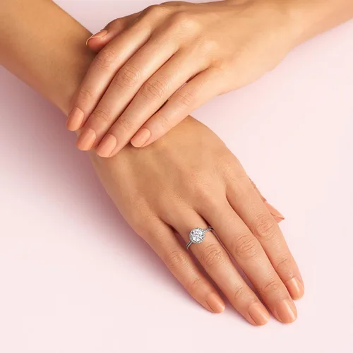 Miniatura 6 de PANDORA Joyería Anillo redondo de circonita cúbica brillante Regalo para ella Plata de ley, Metal, Zirconia cúbica