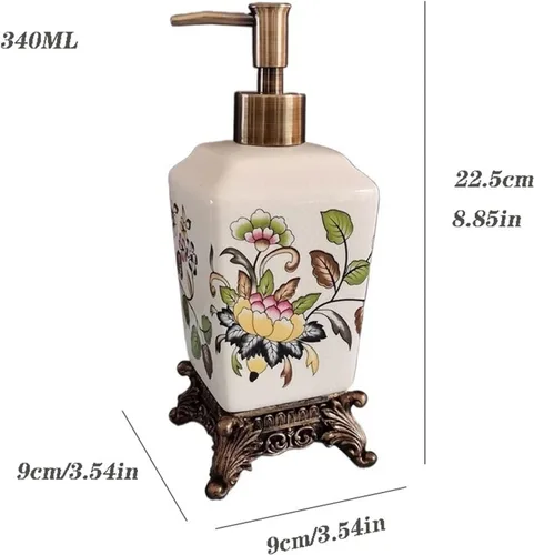 Miniatura 2 de Bathroom Soap Dispenser 340ML Personalized Crack Ceramic Soap Dispenser Retro Large Lotion Sub Bottle Resin Base Reusable Pump-Bottles Dispensers
