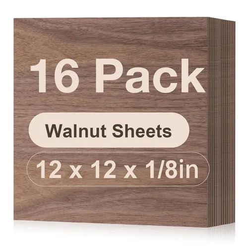Miniatura 22 de Paquete de 12 hojas de tilo Rowood, 12x12x1/8pulgadas, tilo de 3mm para corte láser, kits de manualidades para adultos, tablero de madera