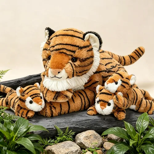 Miniatura 16 de MaoGoLan Mono gigante de peluche con bebés, juguete de peluche suave con plátano regalo para niños, niñas, niños, mamá y 3 bebés pequeños colgantes