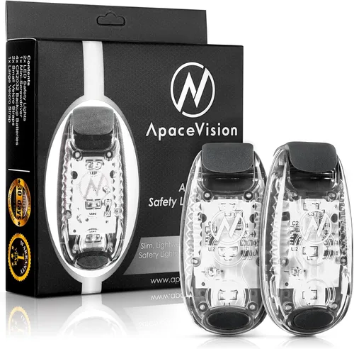 LED Safety Light (2 Pack) - Clip On Strobe/Running Lights for Runners, Dog, Bike, Walking, Boat, Kayak, Stroller and More - High Visibility Blanco