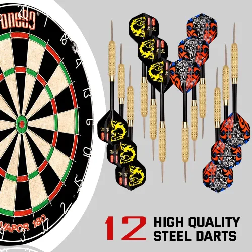 Miniatura 5 de ONE80 Vapor 180 Dardos de cerdas sin grapas Bullseye Steeltip Dardos Extra Vuelos