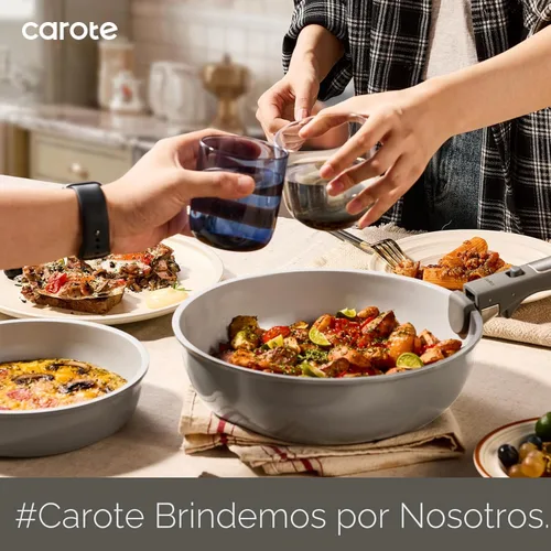 Miniatura 8 de CAROTE Juego de 27 piezas de utensilios de cocina de cerámica antiadherentes, juego de ollas y sartenes antiadherentes, utensilios de cocina no Verde