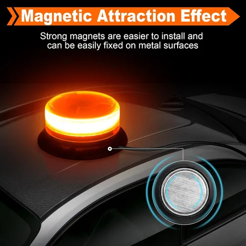 Miniatura 5 de Luces de baliza para camiones, luces estroboscópicas para vehículo, luz magnética intermitente de emergencia para remolque, camión de trabajo