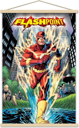 Miniatura 16 de Trends International DC Comics-The Flash-Flashpoint - Póster de pared, 14.725 x 22.375 pulgadas, versión enmarcada de madera de granero