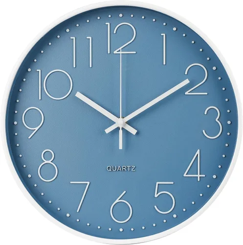 Miniatura 10 de Reloj de pared sin tictac, silencioso, moderno, simple, redondo, decoración, reloj de pared de cuarzo con esfera estereoscópica para el hogar