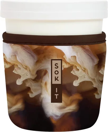 Miniatura 57 de Sok It IceCreamSok - Funda de neopreno aislada (flores abstractas, pintas de helado cónicas)