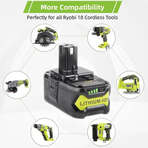 Miniatura 2 de ARyee Ryobi - Batería de 18 V de 6.0 Ah, paquete de 2 unidades de repuesto de iones de litio para ONE+ P102 P103 P104 P105 P107 P108, compatible