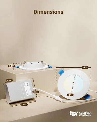 Miniatura 6 de Sunco - Paquete de 12 luces LED empotrables de 4 pulgadas, luz de techo delgada sin lata, 650 LM, 10W, CCT seleccionable