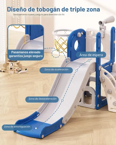 Miniatura 3 de Babytronic Tobogán para Niños Pequeños, 6 en 1 Tobogán de Interior para Niños de 1-3 Años, Juego de Escalador Interior y Exterior para Bebés