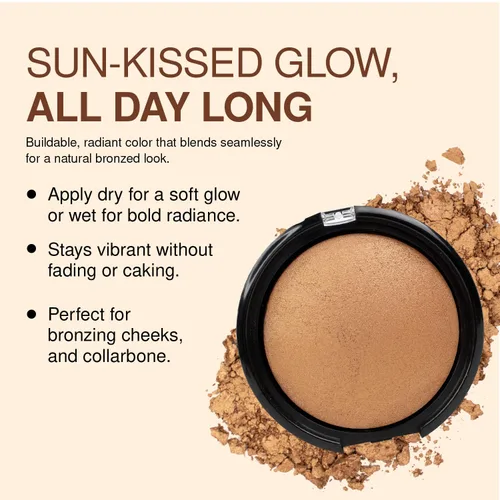 Miniatura 4 de Palladio Bronceador horneado, altamente pigmentado y fácil de mezclar, brillo bronceado brillante, uso seco o húmedo, dura todo el día, proporciona