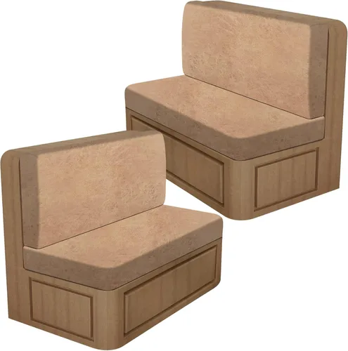 Miniatura 21 de ANARACHON Fundas de cojín elásticas con aspecto de cuero para caravana, fundas de cojín para asiento de cabina de caravana