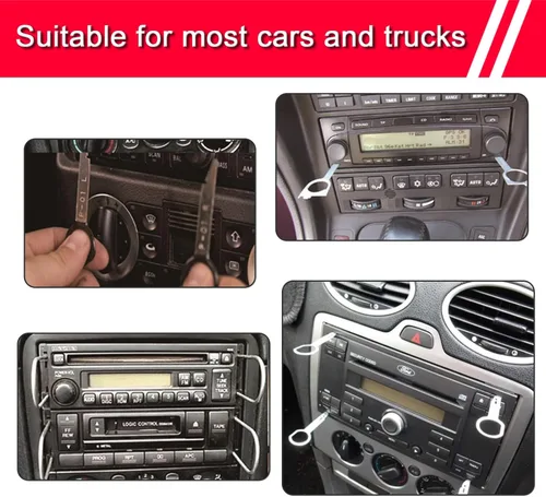 Miniatura 5 de Kit de herramientas de extracción de radio y herramienta de palanca de extracción universal para reproductor de CD estéreo para la mayoría de autos