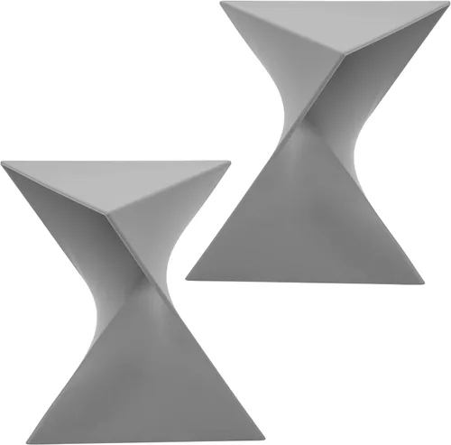 Miniatura 26 de LeisureMod Randolph - Mesa auxiliar apilable de 15.75 pulgadas, resistente a la intemperie, versátil mesa auxiliar triangular de plástico para sala