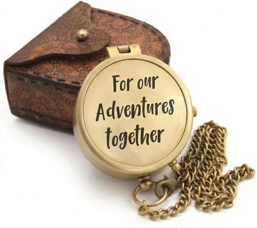 Miniatura 10 de Compass Gift for Mom/Dad, Vintage Pocket Compass Engraved with Go Confidently Customized Gifts for Women/Men, Baptism 2026 Communion Christian