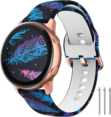 Miniatura 14 de Correas florales compatibles con Samsung Active 2, Watch Band de 1.575 pulgadas/1.732 pulgadas, Active Watch Band 1.575 pulgadas, correa de silicona