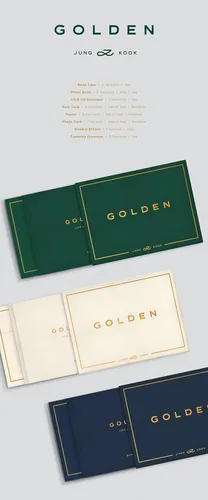 Miniatura 2 de BTS : JUNGKOOK GOLDEN (versión sólida) 1er álbum en solitario CD+póster+tarjeta fotográfica+etiqueta de símbolo+postal+libro de fotos+sobre