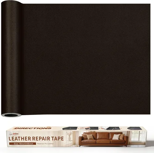Miniatura 13 de Cinta de reparación de piel de 3 x 60 pulgadas, parche autoadhesivo de reparación de piel para sofás, muebles, asiento del conductor (color negro)
