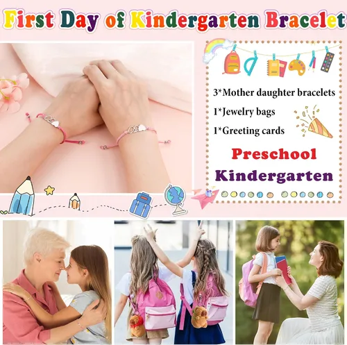 Miniatura 2 de SmileBelle Pulsera de jardín de infantes para mamá y yo, pulsera para el primer día de escuela para hijo e hija como regalo de regreso a la escuela