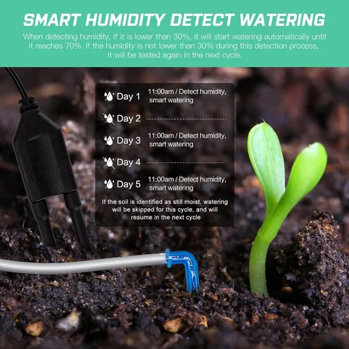 Miniatura 7 de Sistema Automático de Riego de Plantas para Interior con Autoriego para 15 Plantas en Maceta, Kit de Riego por Goteo Programable con Temporizador