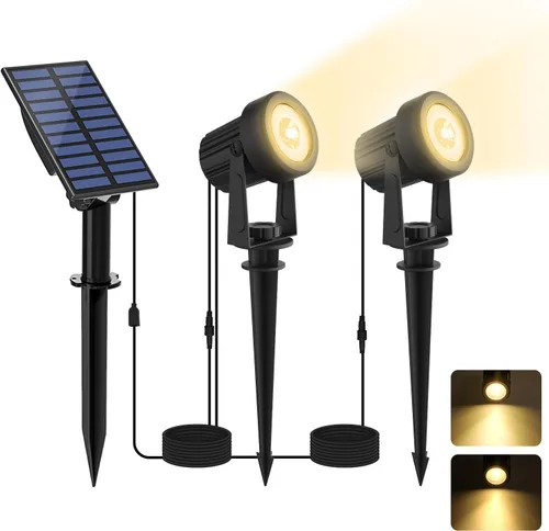 Miniatura 10 de Focos solares impermeables para exteriores, focos de paisaje RGB, iluminación solar decorativa de Navidad para jardín, patio, camino, césped