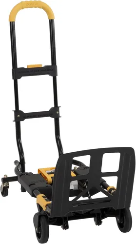 Miniatura 4 de COSCO 12225YGB1E Camión de mano plegable 2 en 1, capacidad de 300 libras, multiposición con mango extensible, negro/amarillo