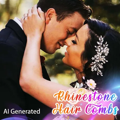 Miniatura 4 de Catery Peine de pelo de boda de cristal de flores Accesorios para el cabello con perlas de novia de novia Peines laterales tocados para mujeres