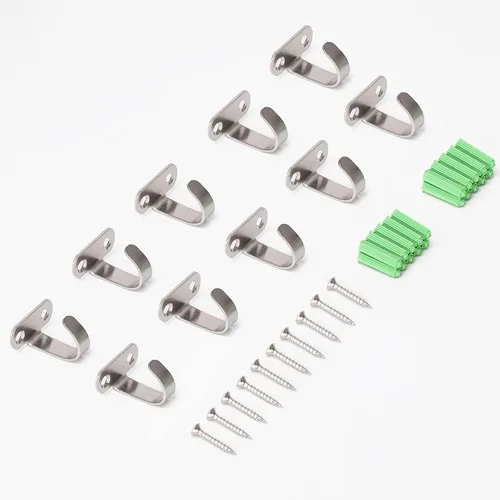 Miniatura 8 de NearMoon Ganchos de techo de acero inoxidable montados a tornillo, gancho para ropa debajo del estante para toalla/bata, colgador de ropa resistente